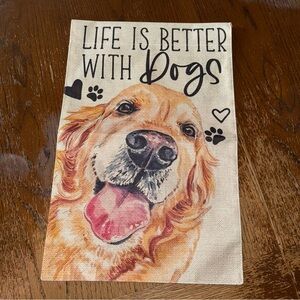 Garden Flag 12x8 Inch Double Sided Yard Flag “Life Is Better With Dogs”  New